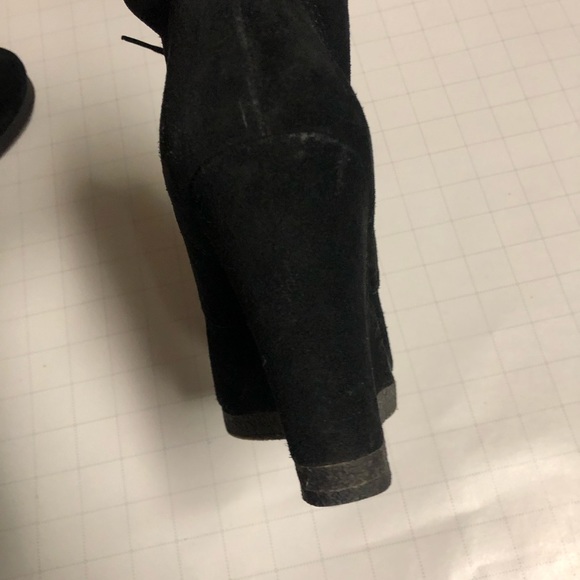 Nine West suede black very comfortable wedge boots with laces - Picture 7 of 17